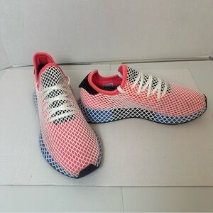 Adidas Pink and Blue Mesh Sneakers